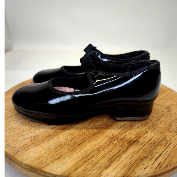 Capezio Jr. Tyette Tap Shoe - Child N625C Shiny Black Patent Size 9M Toddler - Picture 3 of 10